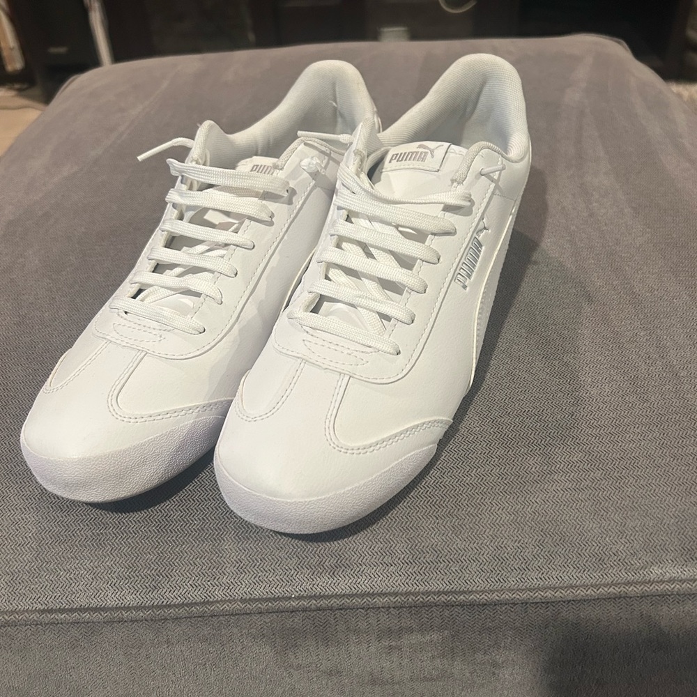 Puma White Low-Profile Sneakers